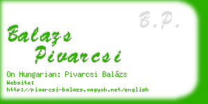balazs pivarcsi business card