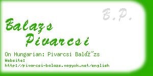 balazs pivarcsi business card